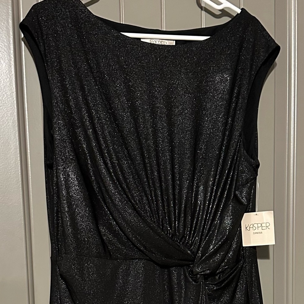 Kasper Black Strapless Shimmer Dress